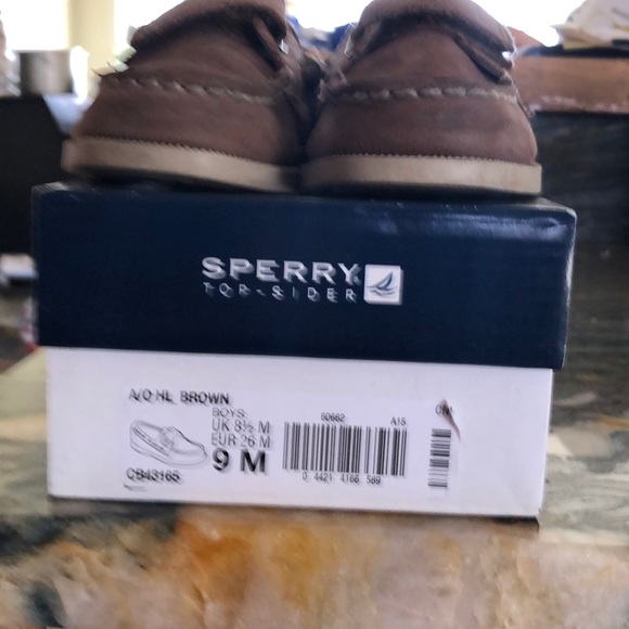 Boys 9M brown Sperry top-sider - Picture 2 of 4